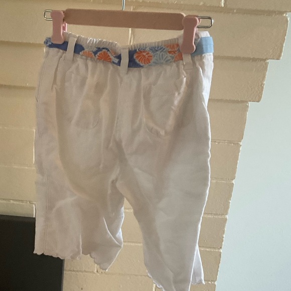 Janie and Jack white linen with seashell belt and pockets size 12-18 months - Picture 2 of 3